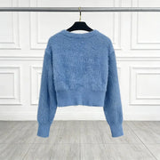 Textured Round-Neck Cardigan