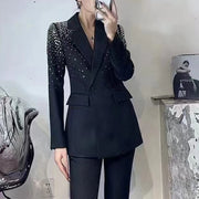 Embellished Blazer and Pants Set