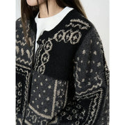 Patchwork-Print Zip-Up Jacket