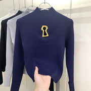 Keyhole-Detail Long-Sleeve Top