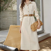 Contrast-Stitch Shirt Dress