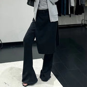 Wrap-Overlay Flared Pants