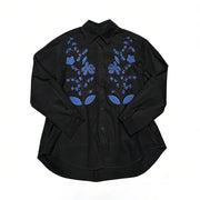 Contrast Floral Button-Up Shirt