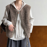 Textured Open-Front Vest