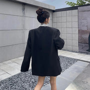 Lace-Trim Notched-Lapel Blazer