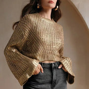 Textured Round-Neck Sweater