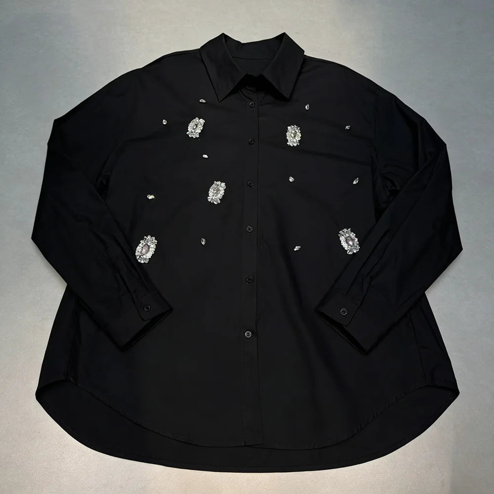Embellished Collared Button Shirt