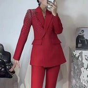 Embellished Blazer and Pants Set