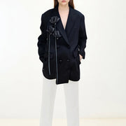 Floral Applique Longline Blazer