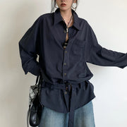 Relaxed Long-Sleeve Button Shirt