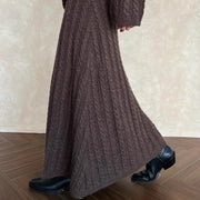 Openwork A-Line Long Skirt
