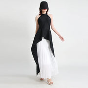 Asymmetric Halter Top and Skirt Set