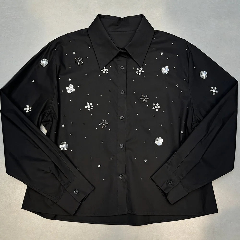 Star-Embellished Cropped Shirt