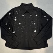Star-Embellished Cropped Shirt
