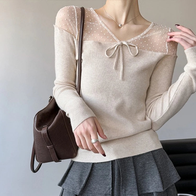 Sheer-Yoke Bow-Detail Top