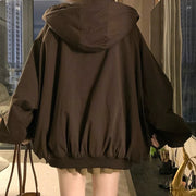 Oversized Hooded Zip-Up Jacket