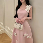 Floral Applique Top and Skirt Set