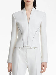 Zip-Front Fitted Jacket