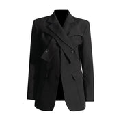 Asymmetric Double-Breasted Blazer