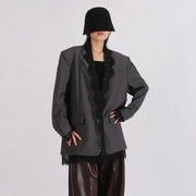 Lace-Trim Relaxed Blazer