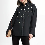 Embellished Relaxed Button Shirt