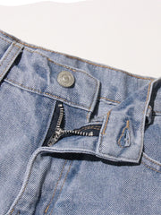 Cutout-Thigh Wide-Leg Jeans