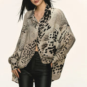 Animal-Print Longline Shirt