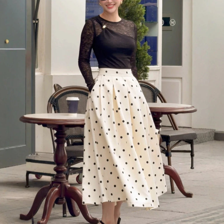 Sheer Top or Polka-Dot Skirt