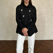Embellished Collared Button Shirt