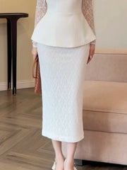 Lace-Sleeve Peplum Top or Skirt