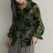 Floral Long-Sleeve Button-Front Shirt