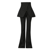 Layered-Waist Flared Pants