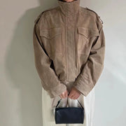 Epaulet Zip-Up Bomber Jacket