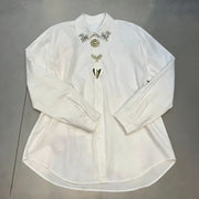 Embellished Button-Front Shirt