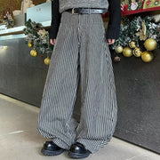 Striped Wide-Leg Pants