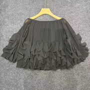 Off-Shoulder Tiered Ruffle Blouse