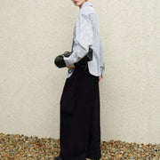 Striped Long-Sleeve Collared Shirt