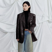 Glossy Relaxed Tailored Blazer