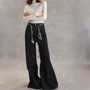 Lace-Up Waist Wide-Leg Jeans