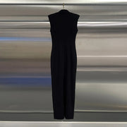 Zip-Detail Sleeveless Dress