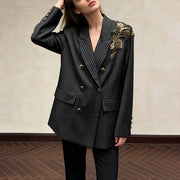 Embellished Pinstripe Blazer