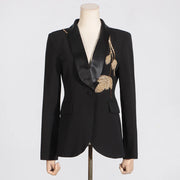 Embroidered Blazer and Pants Set