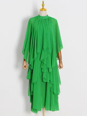 Tiered Ruffle-Hem Relaxed Dress