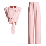 Tie-Waist Top and Pants Set