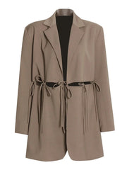 Tie-Detail Cropped Blazer