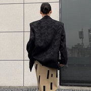 Tonal-Pattern Notched-Lapel Blazer