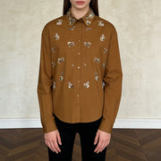 Motif-Embellished Collared Shirt