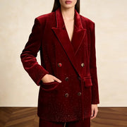 Embellished Double-Breasted Blazer