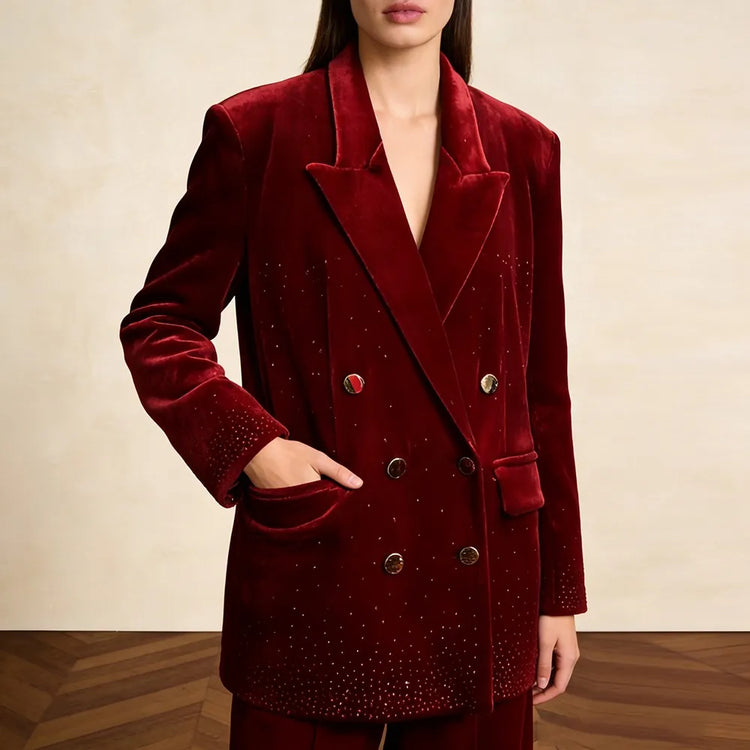 Embellished Double-Breasted Blazer