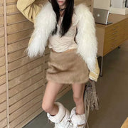 Shaggy-Trim Cropped Jacket